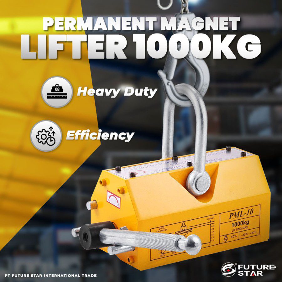 Permanent Magnet Lifter untuk mengangkat plat besi di workshop